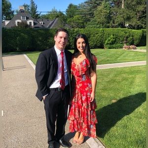 Wayf Floral Tiered Midi Dress